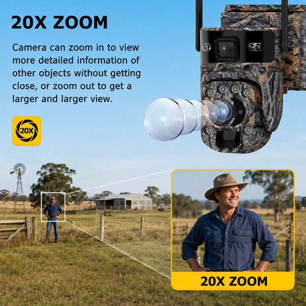 ProCam AI 20X PTZ 4G Solar Security Camera