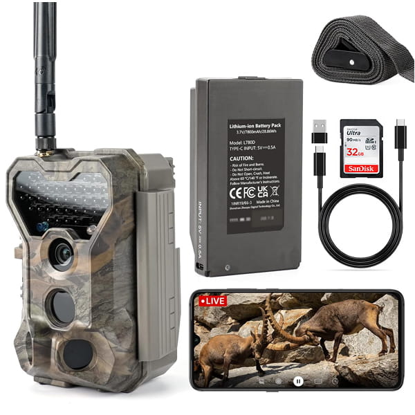 GardePro X70 Pro 4G Live Stream GPS Outdoor Trail Camera + Battery