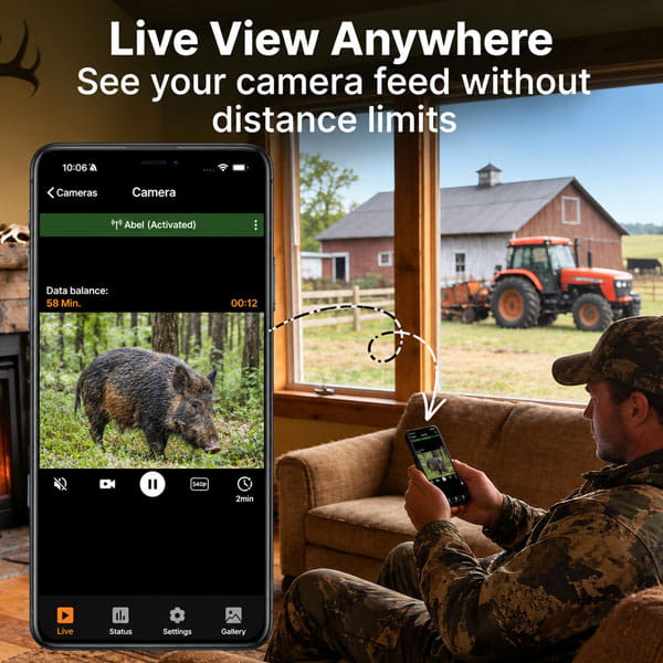 GardePro X70 Pro 4G Live Stream GPS Outdoor Trail Camera + Battery