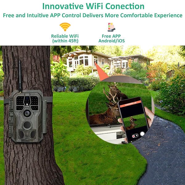 GardePro E8 Black Flash HD 32MP Wifi Bluetooth Trail Camera Trail Cameras ProCam 