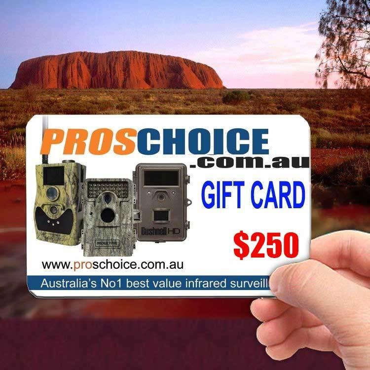 Trail Camera Gift Cards Vouchers $250 | ProsChoice – Pro's Choice