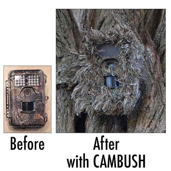 CamBush Camo Concealment tape ghillie suit for camera Trail Cameras Browning 
